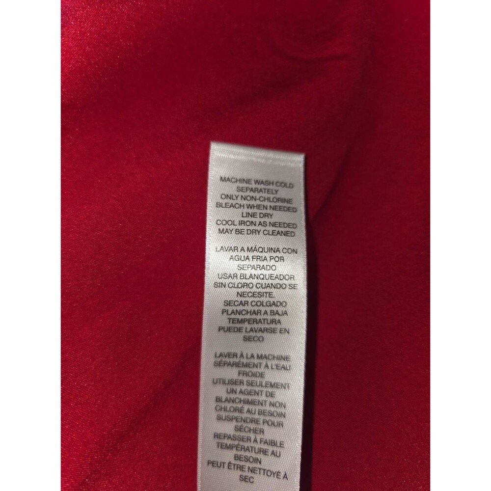 Chico's Nwot Carmine Red Ruffle Trim Ponte Knit Blazer Jacket Size 1 Medium - Picture 10 of 10